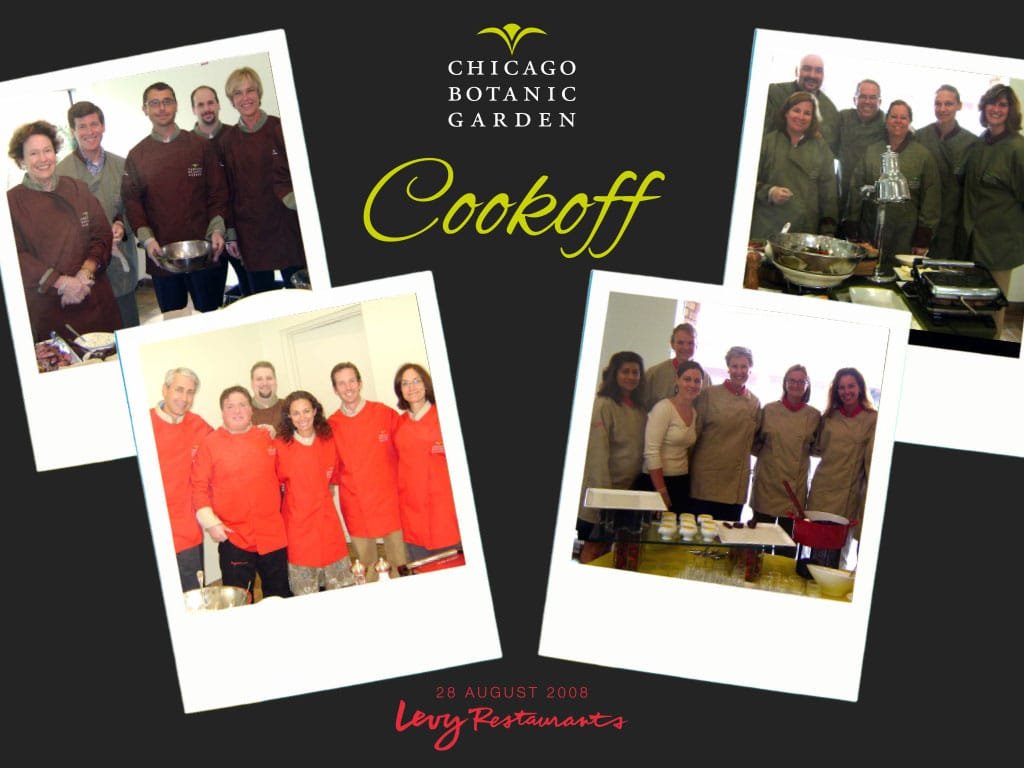 Chicago Botanic Garden Cookoff collage of team photos on a black background