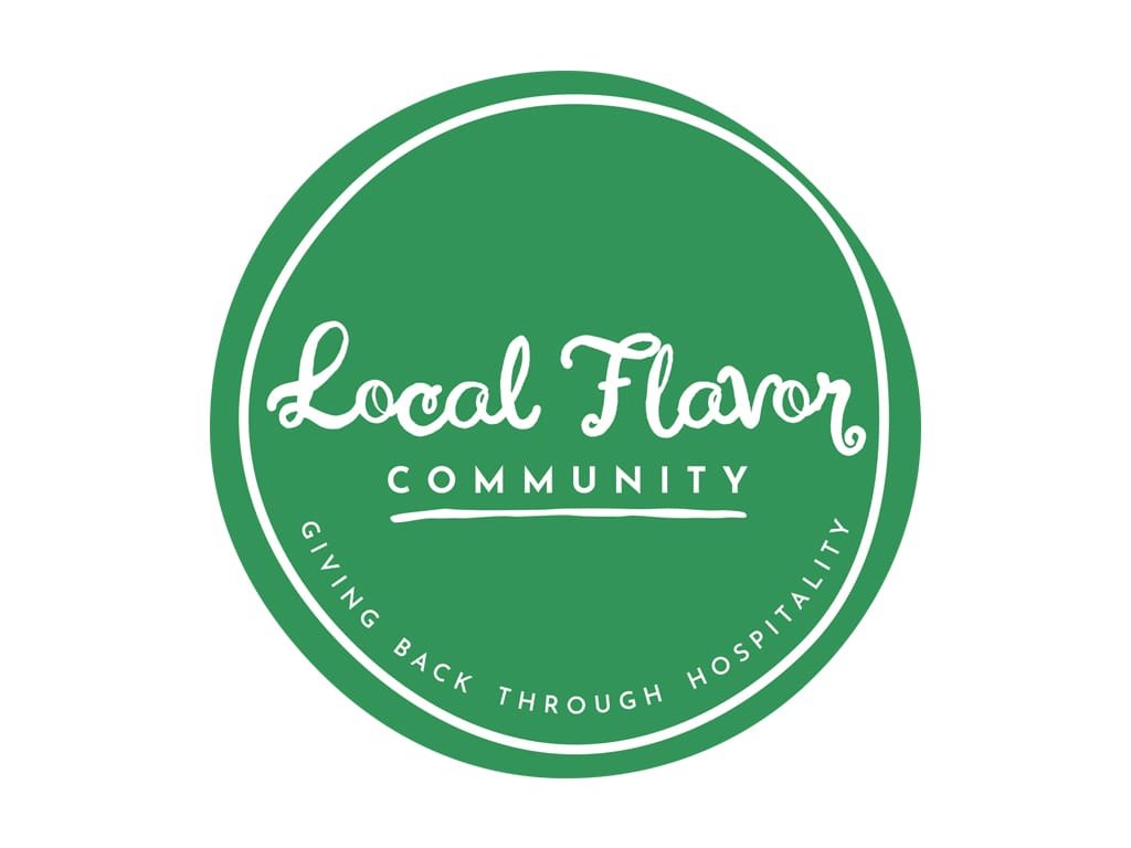Local Flavor Community logo, a green circle with white script lettering